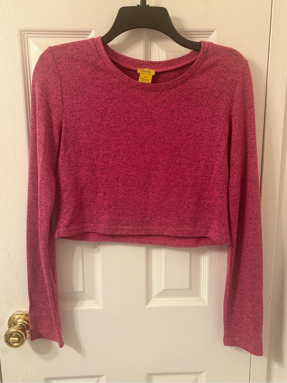 Daisy Pink Long-Sleeve Cropped Top